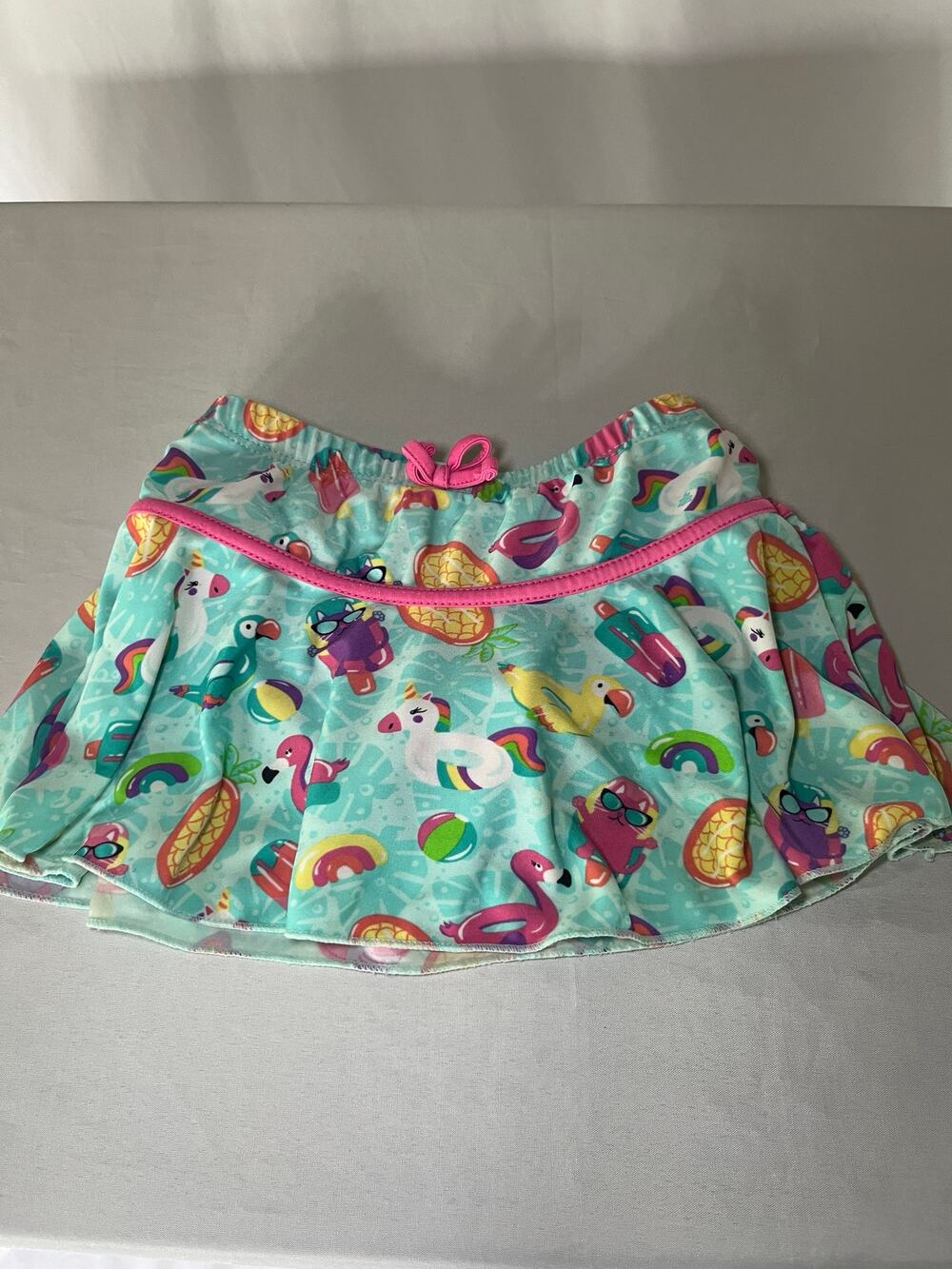 UV Skinz Girls 4T Swim Skirt Bottom UPF 50 Pool Float Print Flamingo Unicorn